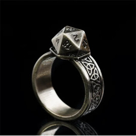 Silver Ring Ring With D20...