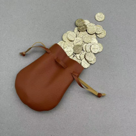 Brown Leather Pouch Bag For...