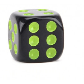 RPG Die D6 Black-Lime...