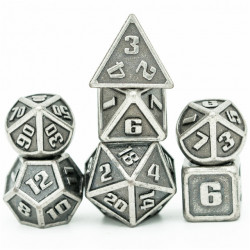 RPG Dice Cute Silver Set of...