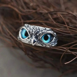 Silver Ring Owl Gaze RPG LARP