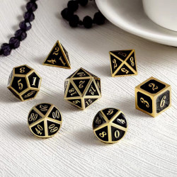 RPG Dice Black Gold Set of...