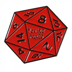 Metal RPG Pin DND - Red Die...