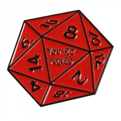 Metal RPG Pin DND - Red Die...