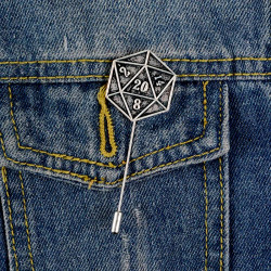 Metal RPG DND Pin - Roll D20!