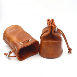 Brown Leather Pouch Bag For...