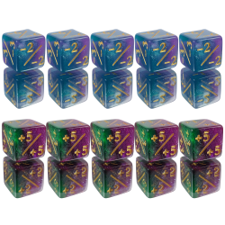 Set of 10 Dice D6 1.6 cm...