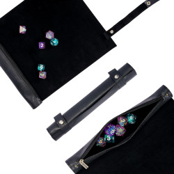 Leather Black Scroll Dice...