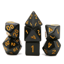 RPG Dice Black Yellow Set 7...
