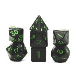 RPG Dice Black-Green Set of...