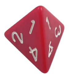 RPG Die Red Four-Sided Die D4
