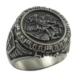 Silver Steel Ring Archangel...