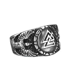 Silver Ring Valknut Ring LARP