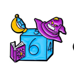 Metal RPG Pin DND - Wizard D6