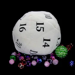 White Plush Dice Bag D20...