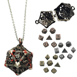 Metal Necklace Die D20 Box...