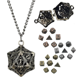 Metal Necklace Die D20 Box...