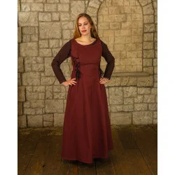 Linen Dress Uma - Burgundy...