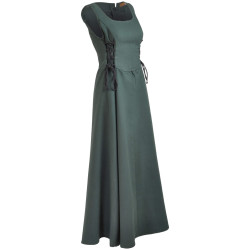 Linen Dress Uma - Green L LARP