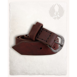 LEATHER BELT LOUIS - BROWN...