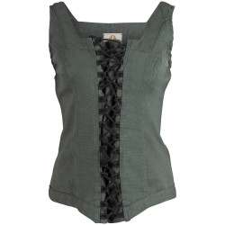 LINEN CORSET URSULA - GREEN...