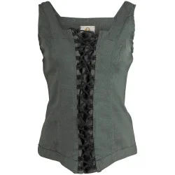 LINEN CORSET URSULA - GREEN...