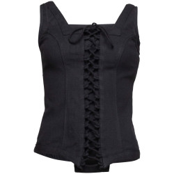 LINEN CORSET URSULA - BLACK...