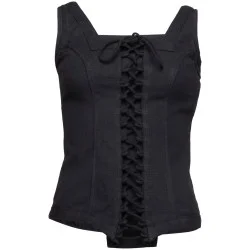 LINEN CORSET URSULA - BLACK...
