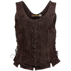 LEATHER CORSET CATY - BROWN...
