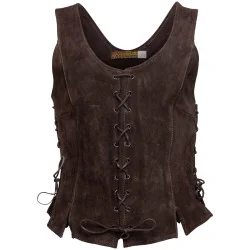 LEATHER CORSET CATY - BROWN...