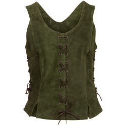 LEATHER CORSET CATY - GREEN...