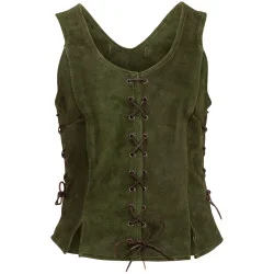 LEATHER CORSET CATY - GREEN...