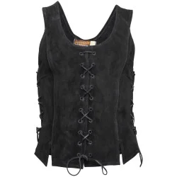 LEATHER CORSET CATY - BLACK...
