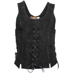LEATHER CORSET CATY - BLACK...
