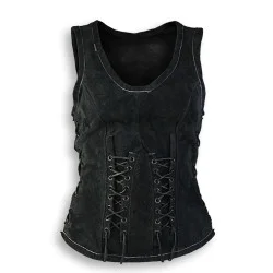 LEATHER CORSET SARINA -...