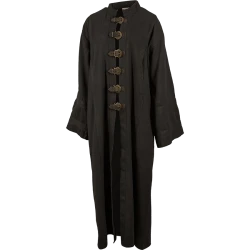OBERON LINEN ROBE - BLACK M...
