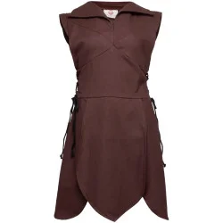 GALATEA LINEN TUNIC - BROWN...