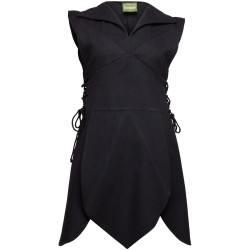 GALATEA LINEN TUNIC - BLACK...