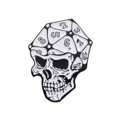 Metal RPG Pin DND - Dice Skull