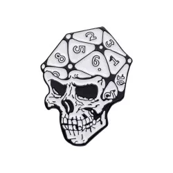 Metal RPG Pin DND - Dice Skull
