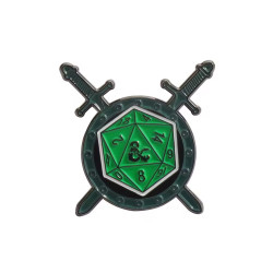 Metal RPG DND Pin - Shield D20
