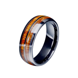 Black Ring Band Wooden Core...