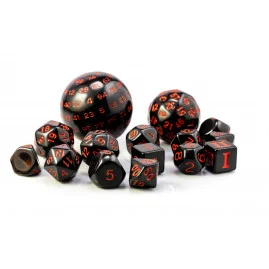 RPG Dice Black-Red Set of...