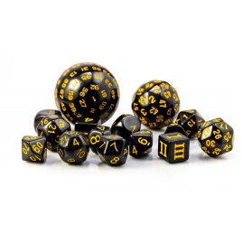 RPG Dice Black Yellow Set...
