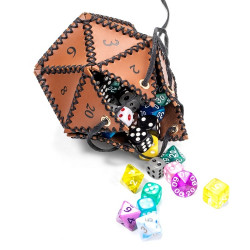 BROWN LEATHER POUCH BAG DIE...