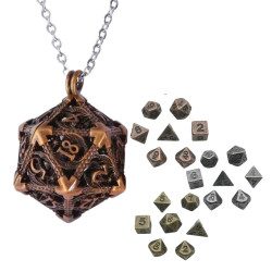 Metal Necklace Die D20 Box...