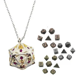 Metal Necklace Die D20 Box...