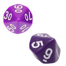 Set of 2 Dice D10 0-9 +...