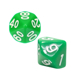 Set of 2 Dice D10 0-9 +...