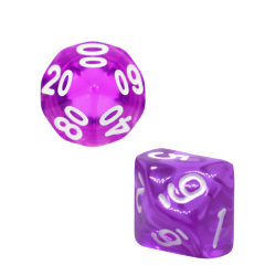 Set of 2 Dice D10 0-9 +...